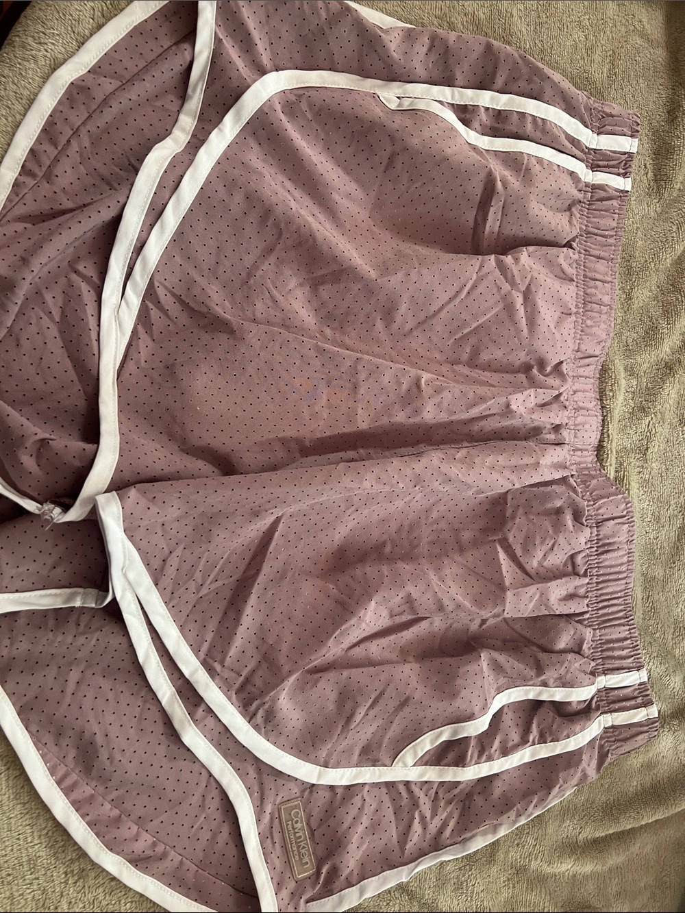 Calvin Klein Dusty Mauve Athletic Shorts with White Trim